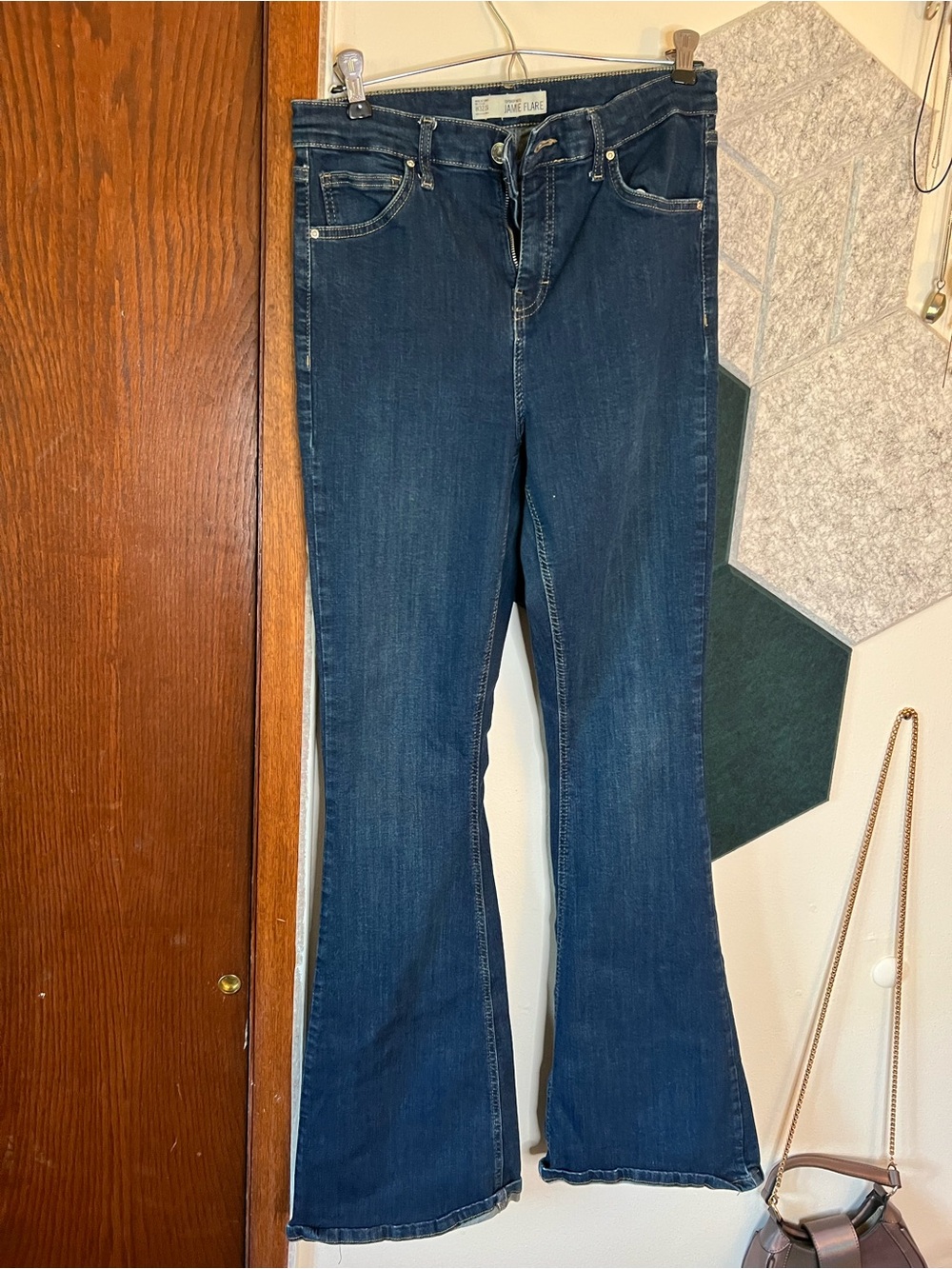 Topshop Dark Blue Flare Jeans